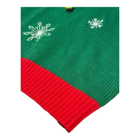 Vintage Jolly Sweaters Large Green Christmas Disco Dancing T-Rex Sweater - Picture 11 of 14